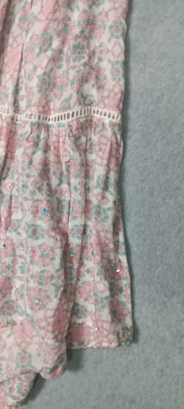 Miss June Hand Black Printed Hi Low Hem Tiered Maxi Skirt Womens Size Medium... - Picture 6 of 12